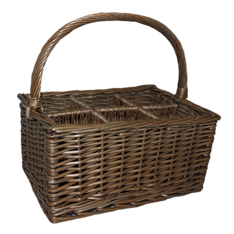 wicker wine tote